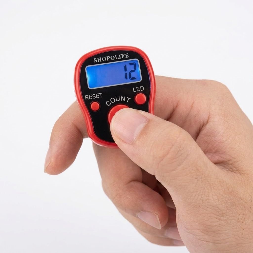 Digital Tasbeeh Hand Tally Counter Finger Ring Digital Counting Machine Counter Tasbeeh & Jaap mala for Counting Purpose with LED (1 Pc - Color Will be Sent as per Availability)-image-19
