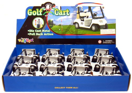 Caja con 12 carritos de golf blancos, 4.5 pulgadas miniatura 5