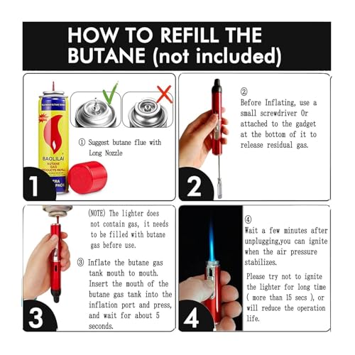 Encendedor de soplete metálico recargable de butano miniatura 5