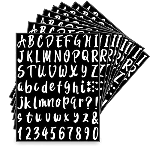CCDSR- 8 Blätter Selbstklebende Vinyl Aufkleber,Alphabet Nummer Aufkleber,für Briefkasten, Schild, Tür, Auto, Geschäft, Adressnummer(Schwarz, 1 Zoll) Cover
