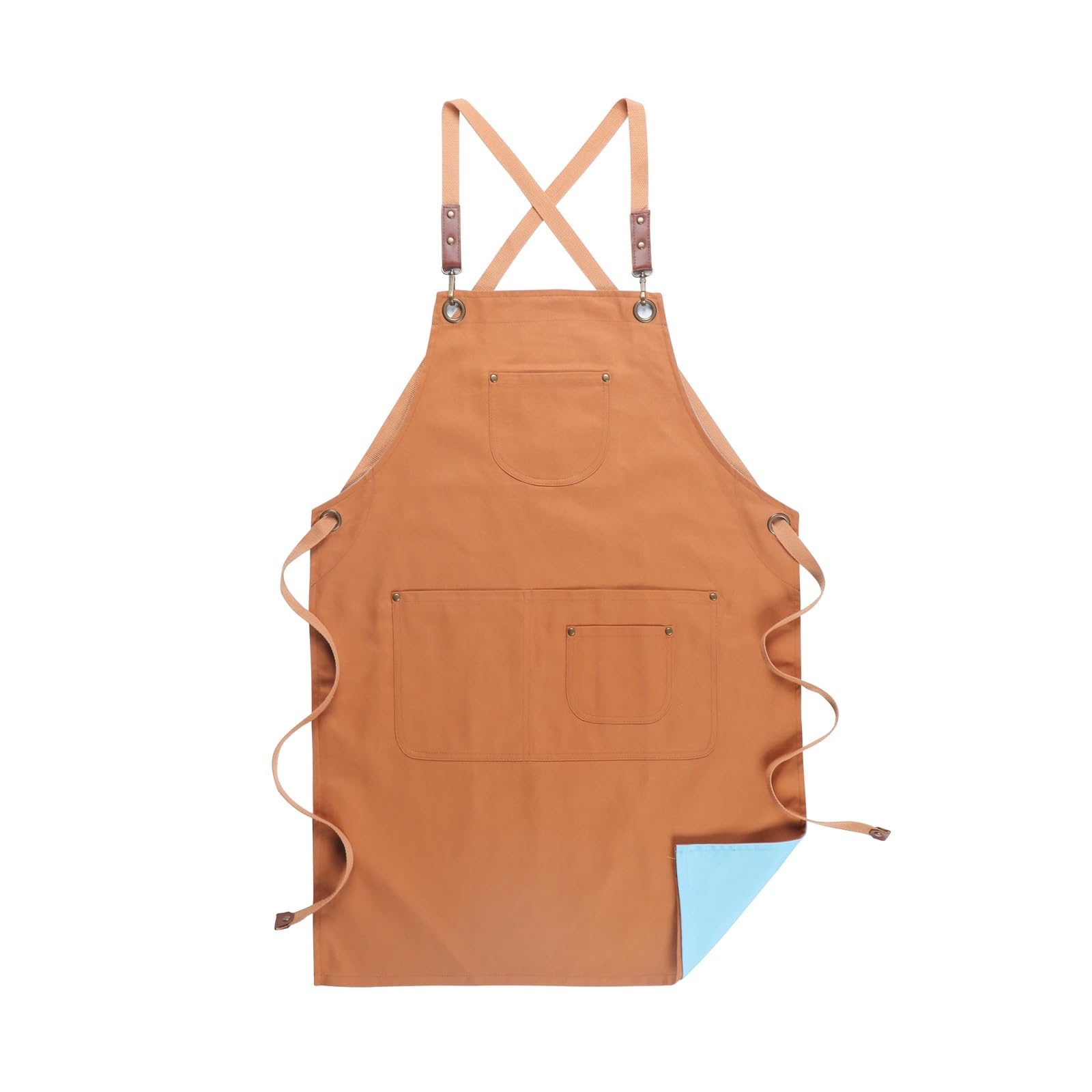 Delantales De Herramientas Delantal de algodón doble cara moda for jardinería, cafetería, ropa trabajo exquisita, tirantes ajustables, delantal cocina for el hogar