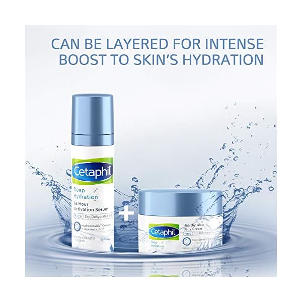 Cetaphil Deep Hydration 48Hr Activation Serum, 1 fl oz, 48 Hr Face Moisturizer for Dry, Sensitive Skin, With Hyaluronic Acid, Vitamin E & B, Dermatologist Recommended Sensitive Skincare Brand