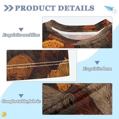 Boys Short Sleeve T-Shirts Mushroom Wild Boar Rashguard Kids Swim Shirts Sun UPF 50+3