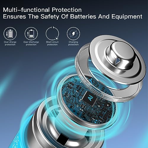 Kratax Batteria al litio ricaricabile, 8 batterie