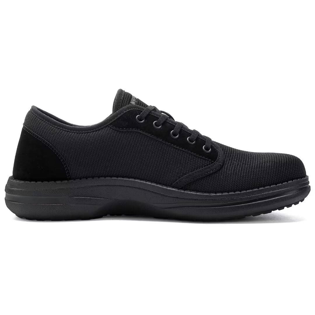 1TAZERO Mocasines ortopédicos para hombre, extra anchos, para diabéticos, para pies hinchados, cómodos para caminar con soporte de arco para fascitis plantar