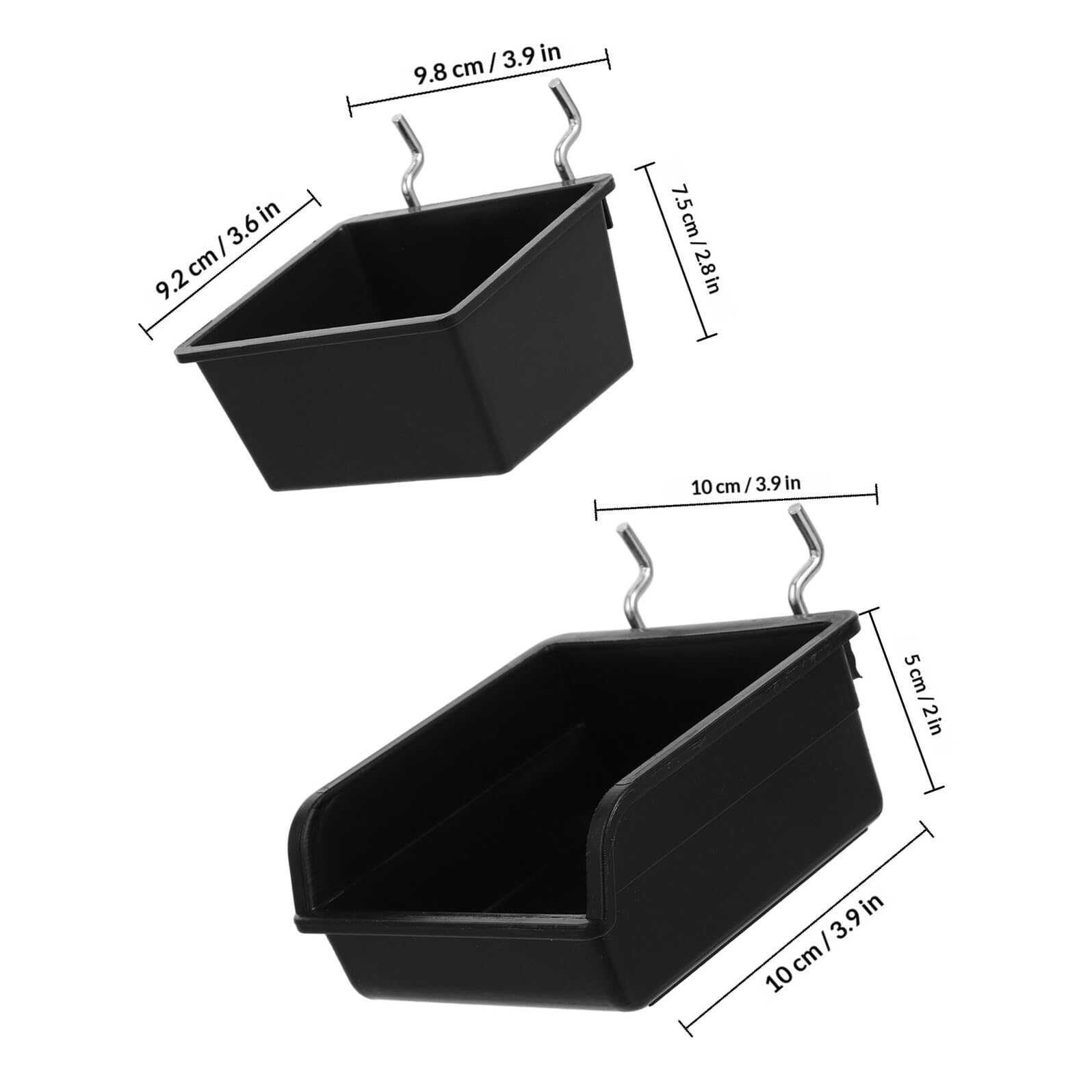 Toddmomy Set 4 Contenitori Porta Utensili in Plastica e Acciaio Ganci da Parete, Organizer Multiuso per Garage e Officina, Scatole Porta Viti e Accessori Pannelli Forati
