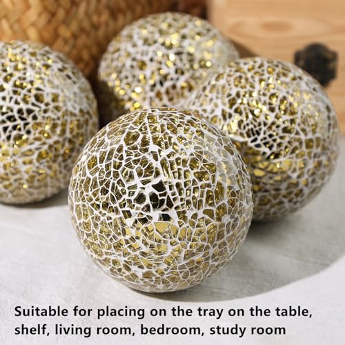 Hakacc HPOP0643 5Pcs Decorative Glass Orbs, 3.14Inch Mosaic Sphere Balls Centerpiece Balls thumb #4