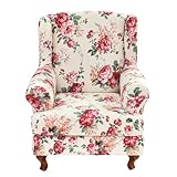 HAOYONG Wing Chair Slipcovers Stretch Wingback Chair Covers Printed 2 Pieces Wingback Armchair Slipcover Elastic Chair Slip Covers Washable Armchair Protector Cover for Living Room and Bedroom