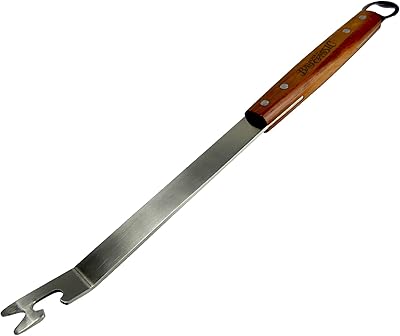 Bayou Classic 500-704 Stainless Grill Tool Features Stainless Steel End w/ Hardwood Handle Makes a Perfect Grilling Accessory For Cleaning or Lifting Grates or Spreading Charcoal