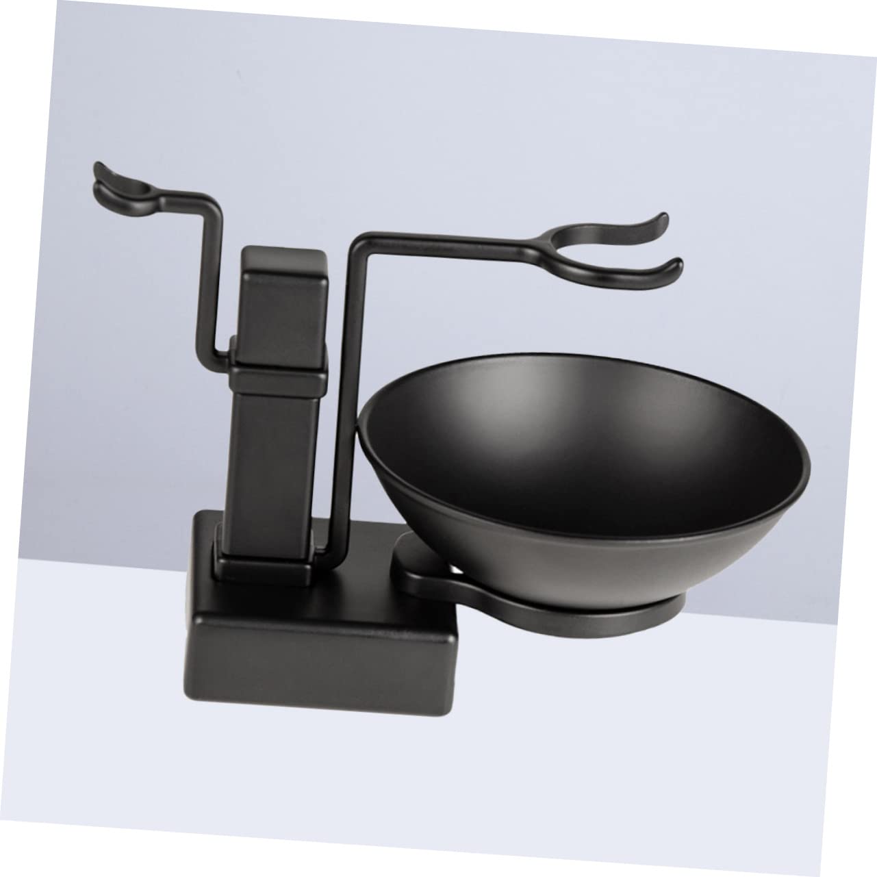 FRCOLOR 2stücke Teiliges Rasier-set Metall Rasierständer Und Rasierschale Schwarz Für Männer Platzsparend Und Praktisch Für Organisiertes Badezimmer