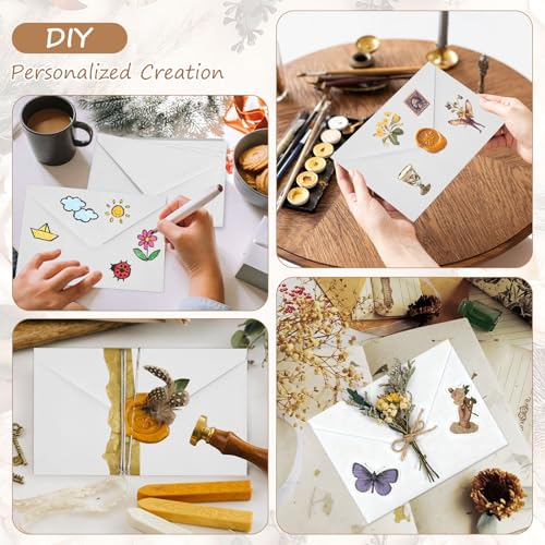 100 Stück Briefumschläge Kraftpapier, 19 × 13 cm Kraftpapier Umschläge, Briefumschläge Weiß Umschläge ohne Fenster für Briefe Grußkarten Einladungen Geburtstagskarten Weihnachtskarten