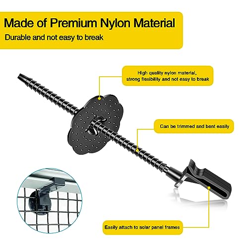 Solar Panel Bird Guard Fastener Clips,50 Sets Critter Guard Fasteners,Premium Nylon Solar Panel Clips for Attaching Wire Mesh to Solar Panels,Critter Guard Kit for Bird Pigeon Fence