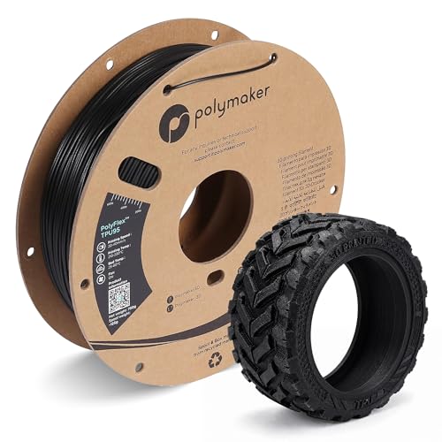 Image of Polymaker TPU Filament 1.75mm Black, 0.75kg Shore 95A Flexible 3D Printer Filament 1.75mm - PolyFlex TPU95 3D Printing TPU Filament 0.75kg Black Soft Flexible Filament