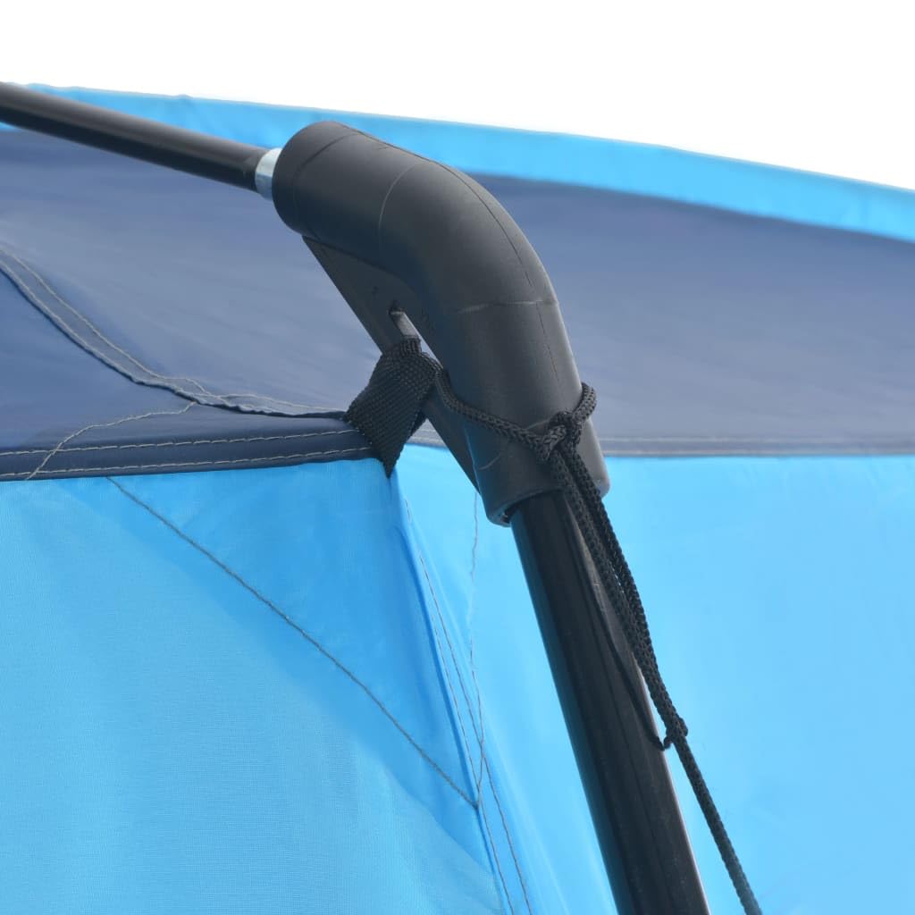 Tenda da piscina, 660 x 580 x 250 cm, colore blu, resistente ai raggi UV, per piscine rotonde fino a 300 cm di diametro, robusto poliestere con rivestimento in poliammide, con telaio in