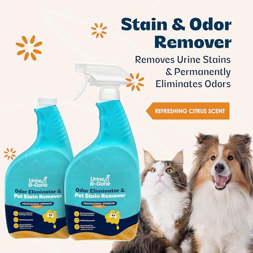 Image of Urine B-Gone Enzyme Cleaner for Human & Pet Urine, Citrus, 32 oz, 2-Pack
