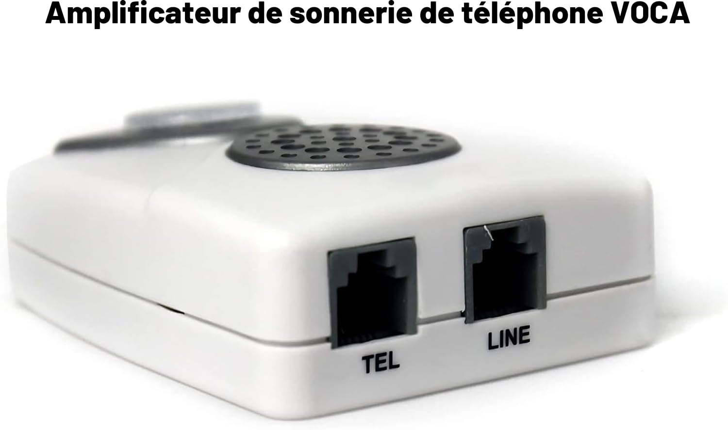 Amplificateur de sonnerie téléphonique VOCA TA002 avec lumière clignotante, jusqu'à 105 dB, pour téléphones fixes, montage mural, idéal pour les environnements bruyants et les personnes malentendantes
