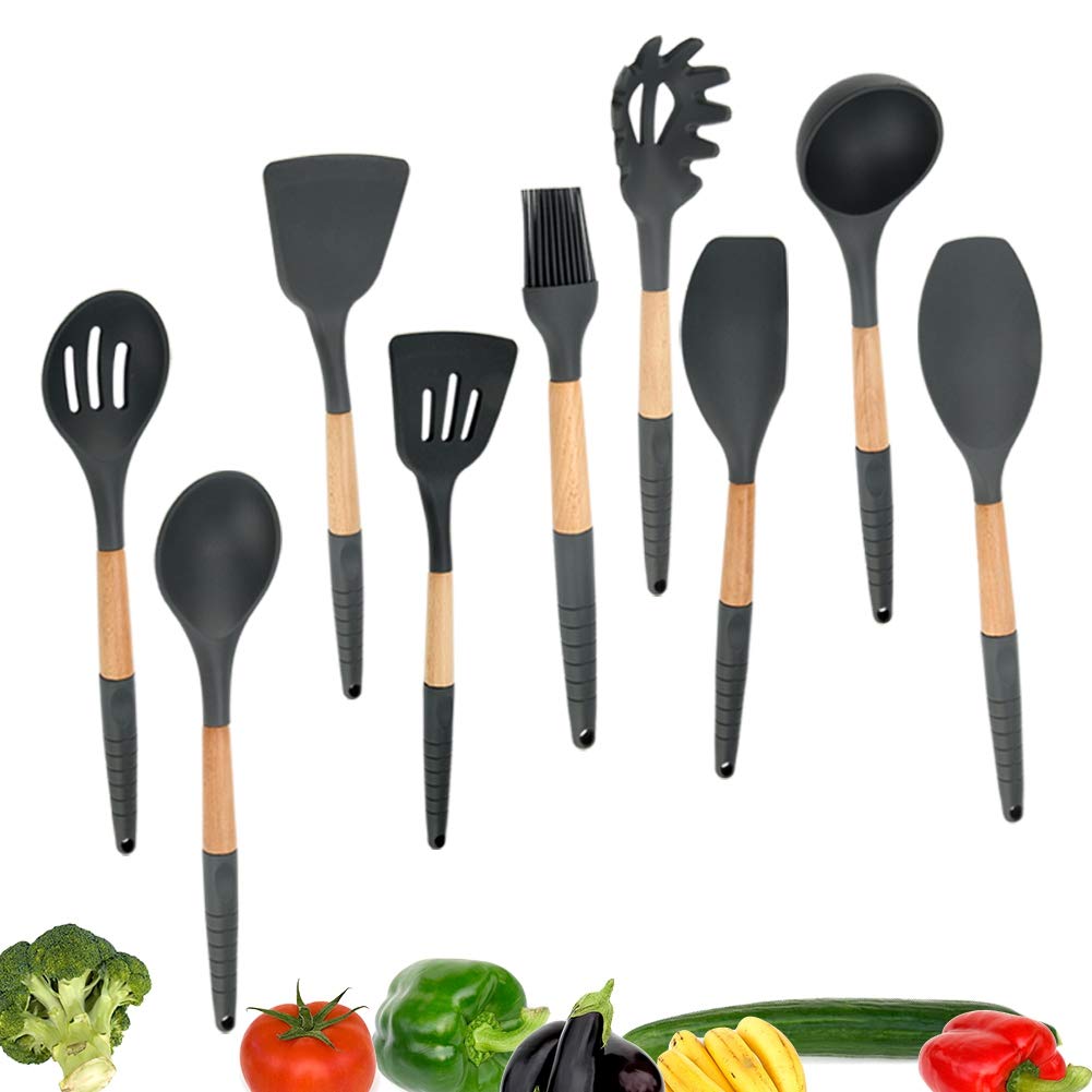 Juego de espátula de silicona antiadherente para hornear, utensilio de cocina resistente al calor, flexible, duradero, moldeado de una sola pieza, fácil de limpiar, apto