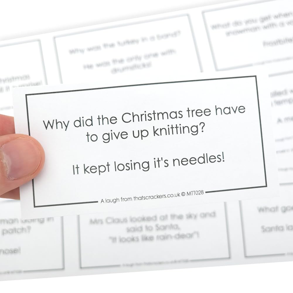 Christmas Dad Jokes | Sheet of 12 | Make & Fill Your Own Crackers