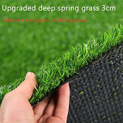 Realistic Artificial lawn Deluxe Artificial Garden Grass Mat Pet Turf Fake Grass for Dogs Realistic Artificial Turf Rug for Patio Fake Turf for Indoor and Outdoor Deco Military Green
