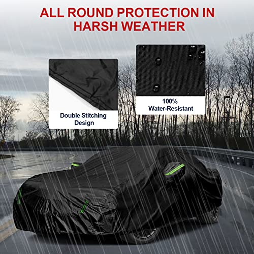 Image of Car Cover for Ford Mustang 2005-2023 6 Layers All Weather 210T Windproof Waterproof All Weather Protection Outdoor Covers Compatible with Ford Mustang
