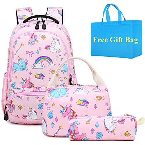 Mochila Escolar Unicornio Niña Infantil Chicas Sets de Backpack