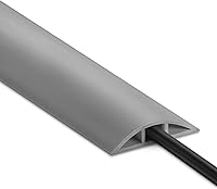 Vista 9 de Cubierta para cable de suelo de 10 pies, para ocultar el cable gris, cubiertas duraderas para cables en el suelo, cubierta de cable de alimentación