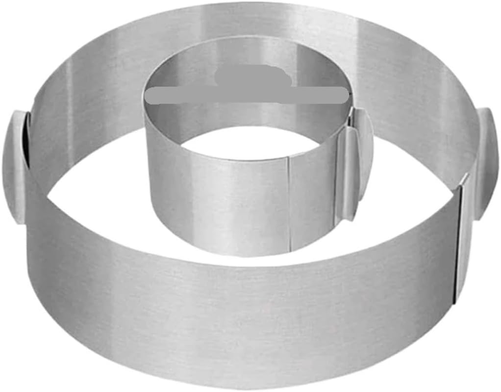 Cake Mould Baking Ring 3-Pack Cake Ring Silver 6-12 inches x 5-8 cm(6 12inch 6cm height)