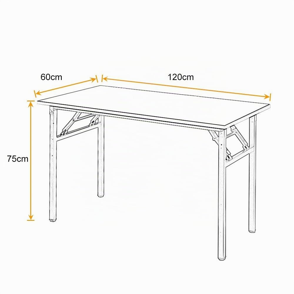 DlandHome Scrivania Casa e Ufficio, Pieghevole Salvaspazio 120 x 60cm, Tavolo da Lavoro o Studio per Computer o Laptop, Compatto e Robusto, Carico 136kg Max,Bianca