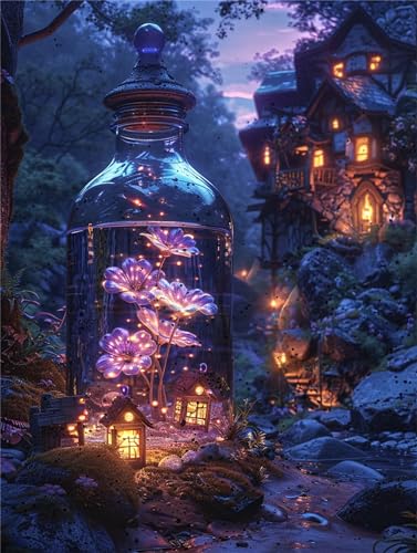 Diamond Painting Geheimnis Diamant Painting Bilder Blumen Diamond Painting Erwachsene Bastelset Set, Diamond Art Painting Kinder Strass Stickerei Kunst Set, Wanddeko, Geschenke für Frauen 30x40cm K-1