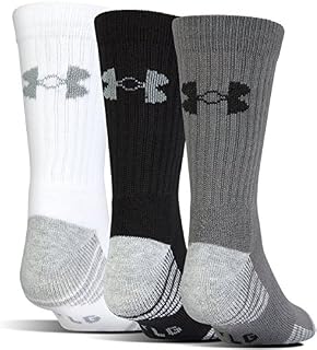 Under Armour Heatgear Tech Crew Socks, 3-Pairs, Graphite Assortment, Shoe Size: Mens 4-8