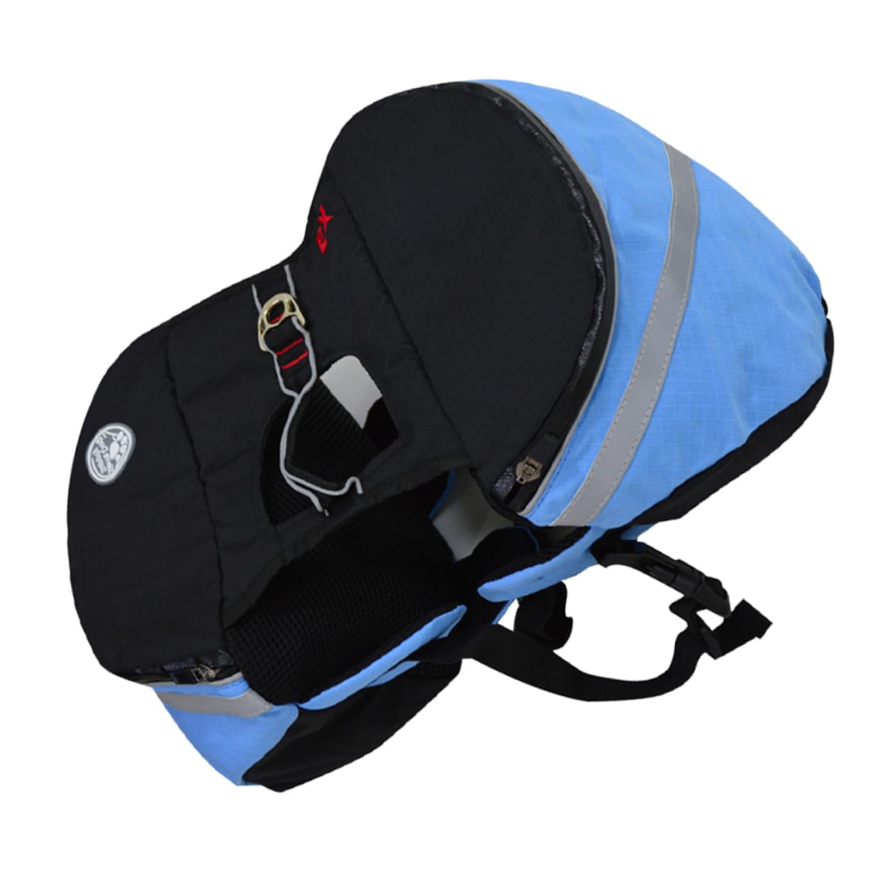 Levemolo Pet Dog Backpack Oxford Dog Saddlebag with Fluorescent Safety Band Portable and Breathable for Hiking Camping