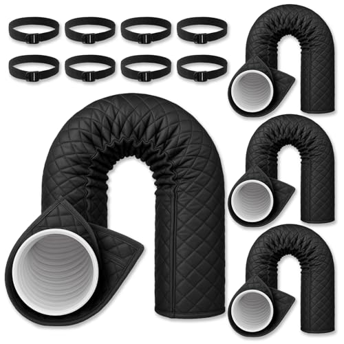 Image of Outus 4 Pcs Air Conditioner Hose Cover Wrap - Ac Hose Duct Vent Insulation Sleeve Insulated Cover for Portable Ac for 5 inch & 5. 9 inch Diameter 60 inch Long Exhaust Hoses Tube (Black)