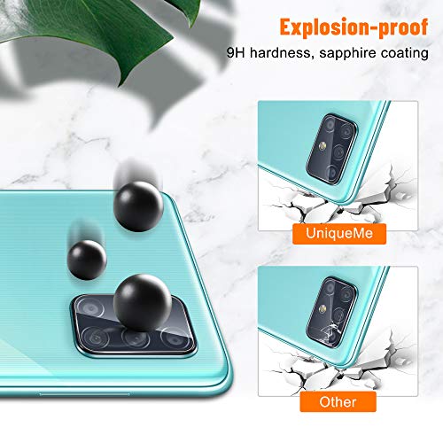 Uniqueme [2+2 Pack] Camera Lens Protector And Screen Protector For Samsung Galaxy A71 4G / 5G,Tempered Glass [Easy Installation Frame] Hd Clear [Anti-Scratch] [Bubble Free] #TOP4