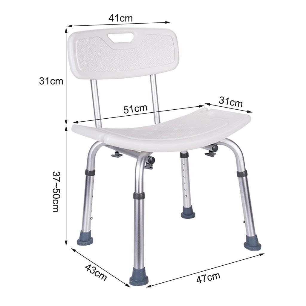 Sillas de ducha de la economía y de heces for los ancianos o discapacitados con Volver - ajustable asiento for la ducha, bariátrica Calificación del baño de asiento for los usuarios de mayor tamaño, B