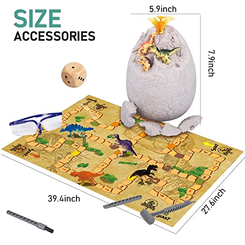 Jumbo Dino Egg Dig Kit, Dinosaur Eggs Toys With 12 Different Dinosaur Toys, Dinosaur Educational Toys For 5 Kids With 6 Digging Tools, Stem Dino Excavation For Boys & Girls Age 6 And Up Birthday Gift #TOP5