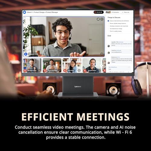 Image of Lenovo IdeaCentre AIO 3 23.8 inch FHD All-in-One Desktop, AMD Ryzen 5 7535HS, 32GB DDR5, 2.16TB Storage (2TB SSD+160GB Docking Station), AMD Radeon 660M Graphics, Wi-Fi 6, Keyboard & Mouse, Win 11, Gray