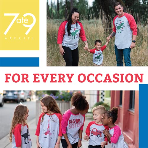 7 ate 9 Apparel Camisetas de Natal combinando para a família - Tree Rex Dinosaur Red Shirt, Vermelho