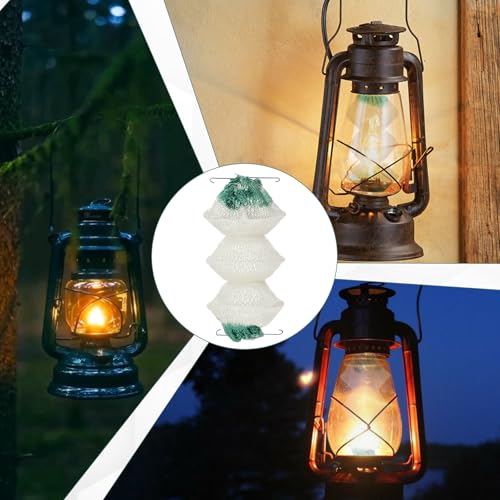Piriuuo 12 Pcs Lantern Mantles Gas Lantern Mantles 3-Layer Gas Lamp Mantles Propane Lantern Mantles Accordion Shape Lantern Parts, #95 Insta-Clip
