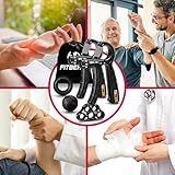 FitBeast Handtrainer Trainingsset (5-teilig), 2 Unterarmgriff Einstellbare Widerstand Handgreifer, Fingerdehner, Griffball & Stressabbau-Griffball für Athleten