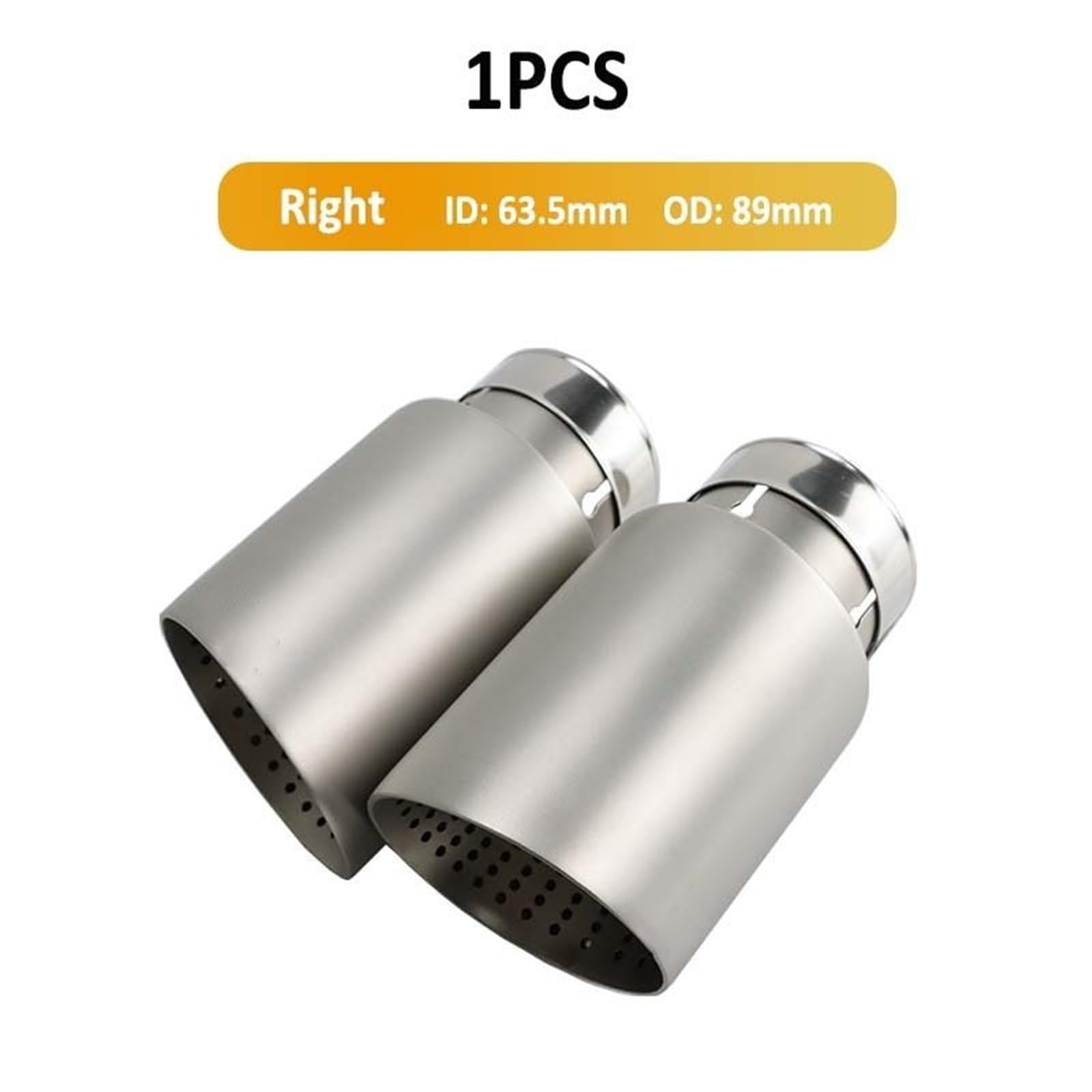 Car Silencer Końcówki rury wydechowej matowe końcówki tłumika wydechowego samochodu ze stali nierdzewnej rura wydechowa układ wydechowy dysza do(Right ID63 -OD89mm)