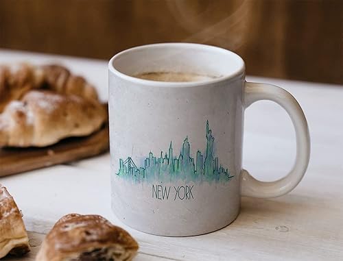 Vista 460 de TJ Originals - Taza de café Boston Massachusetts, regalo de taza de café de recuerdo de viaje turístico, taza de cerámica Skyline de 11 oz, taza