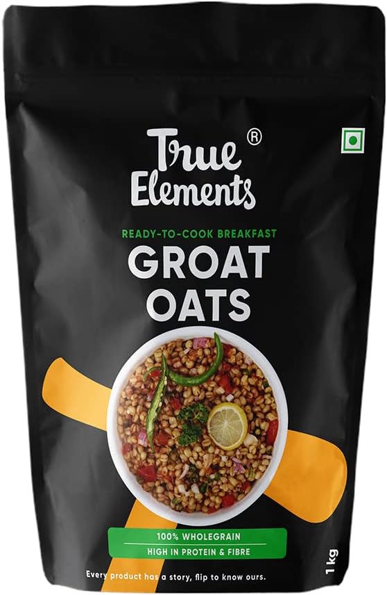 True Elements Whole Plain Oat Groats 1Kg - Gluten Free Oats, Whole Oats, Diet Food