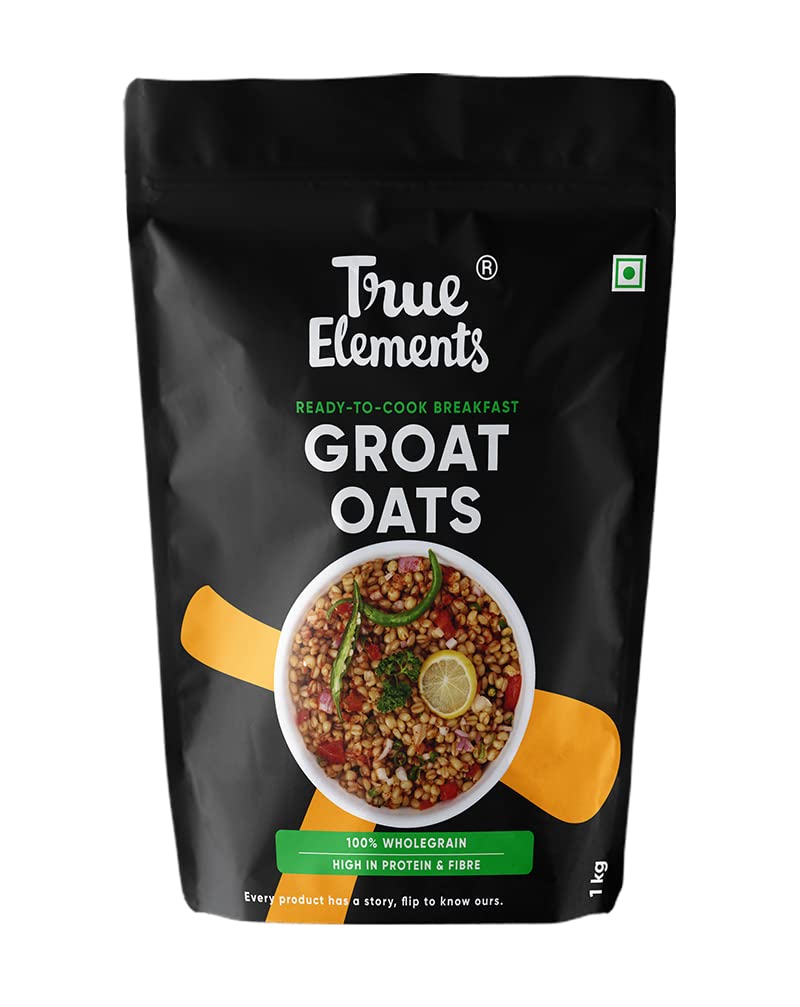 True Elements Whole Plain Oat Groats 1Kg - Gluten Free Oats, Whole Oats, Diet Food