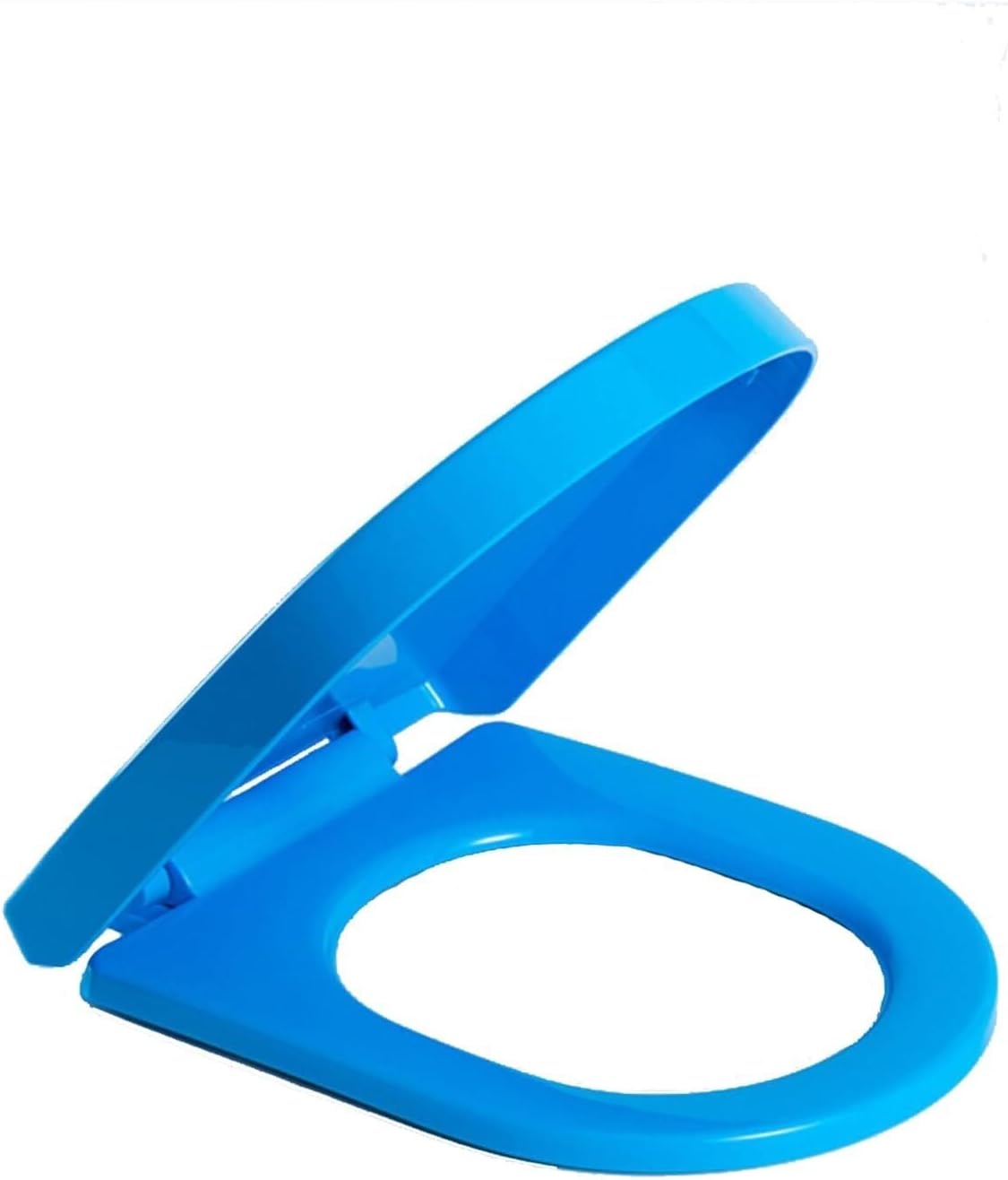 Colored D-Shaped Soft Close Toilet Seat with Quick Release, PP Plastic, Non-Slip Bumpers, Top Mount, Blue (Orange), 360x445mm(Orange) (Blue)