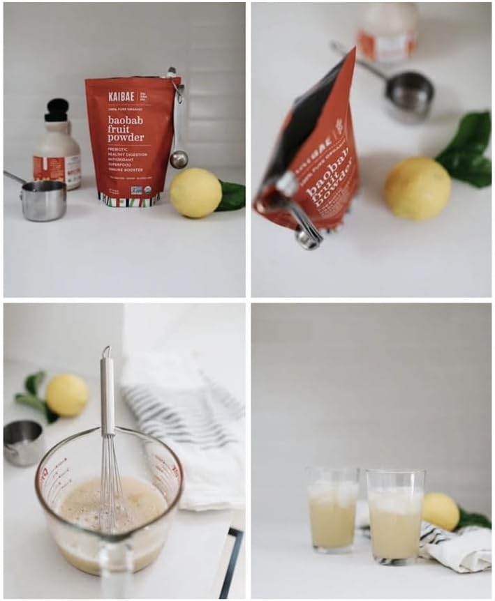 Miniatura 5 de KAIBAE Baobab en polvo orgánico prémium  Superalimento de fibra prebiótica para la salud intestinal y metabólica  Vitamina C + polifenoles  Sin