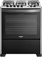 Fogão 5 Bocas Dako Magister Grill Preto com Mesa Inox Bivolt