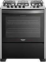 Fogão 5 Bocas Dako Magister Grill Preto com Mesa Inox Bivolt