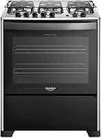 Fogão 5 Bocas Dako Magister Grill Preto com Mesa Inox Bivolt