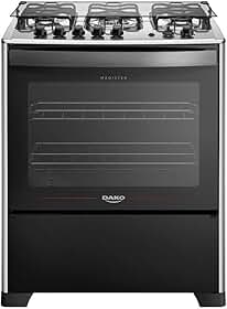 Fogão 5 Bocas Dako Magister Grill Preto com Mesa Inox Bivolt