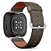 CJBROES Replacement Leather Watch Band, Compatible with Fitbit Versa 3 and Fitbit Sense of Wristband Bracelet Accessory - Geometrical